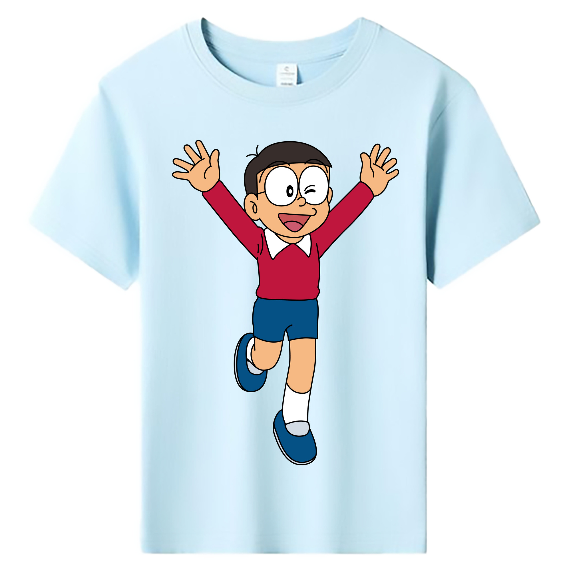 （画像用） ドラえもん 野比 のび太 Doraemon Nobita Nobi 綿100％キッズTシャツ（フロントプリント）